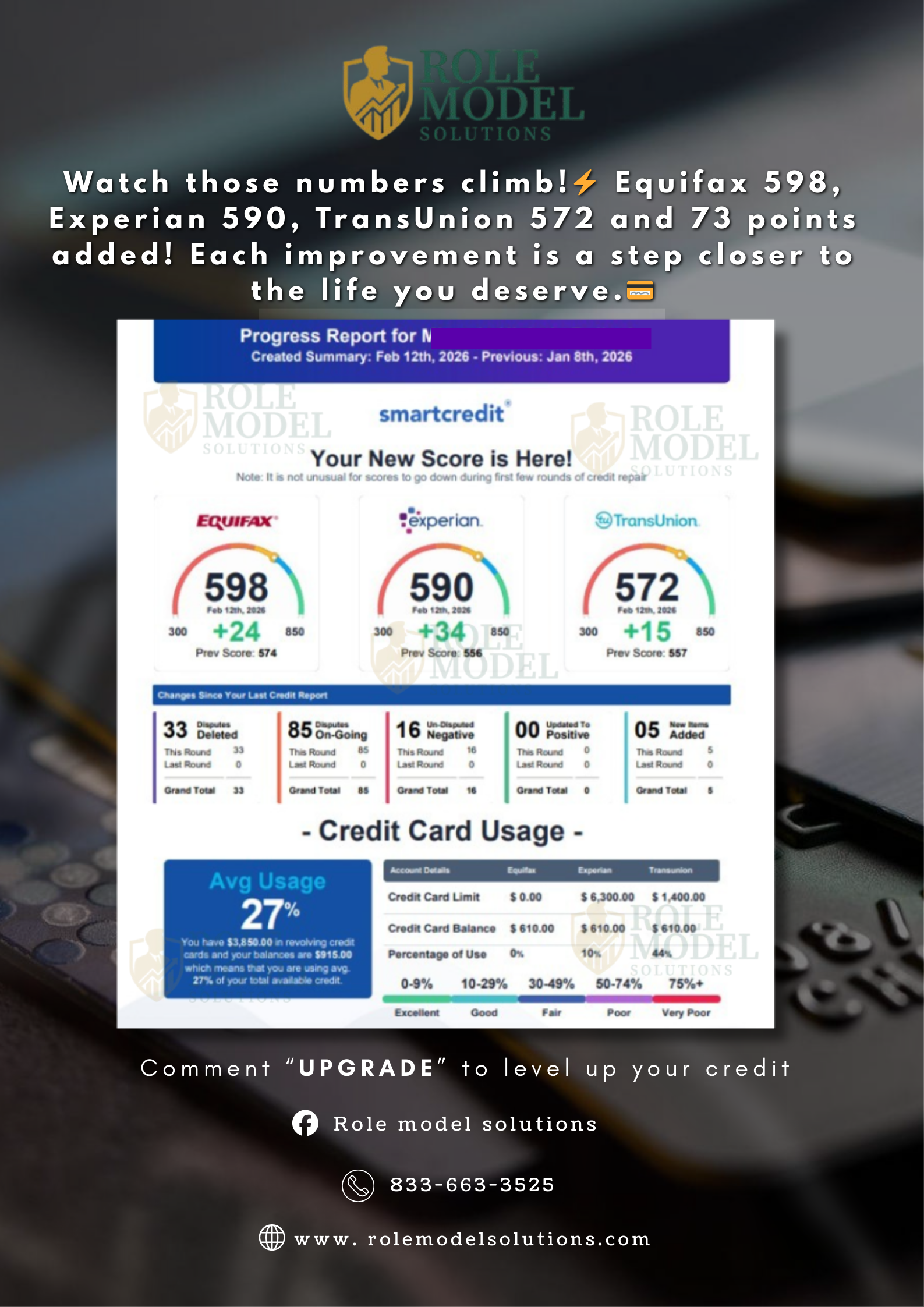 Client 8 Credit Score Results – Role Model Solutions